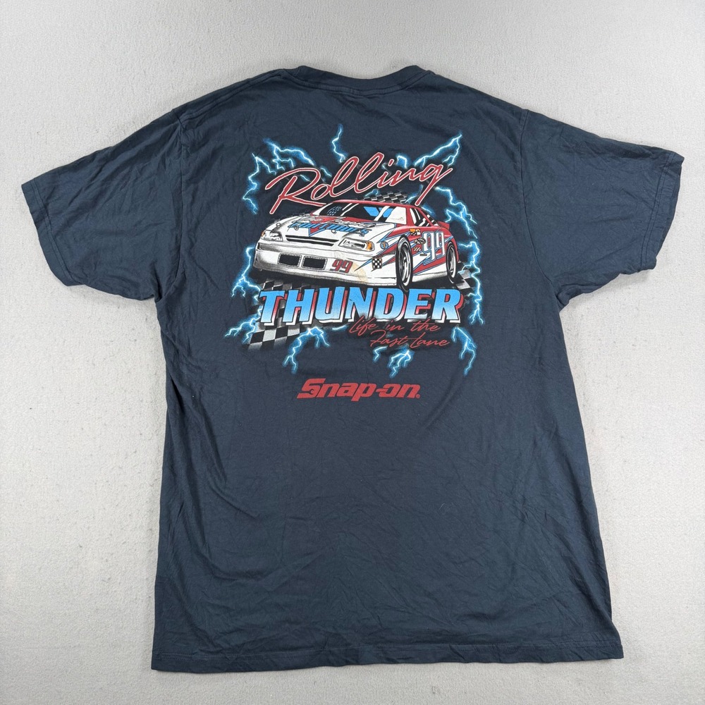 Snap-on Tools Rolling Thunder Race Car Graphic T-Shirt Mens XL Black Cotton